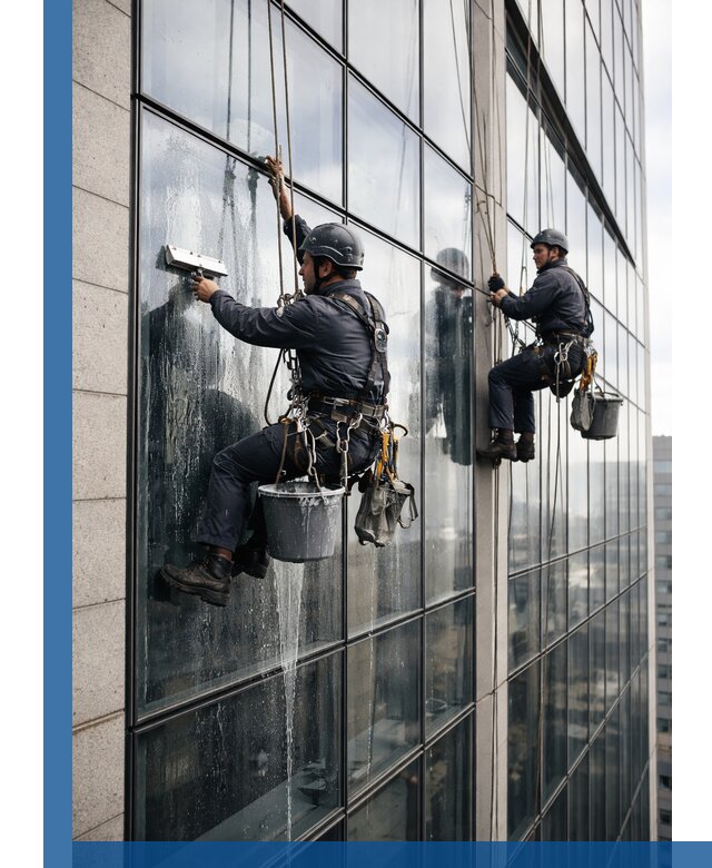 Профессиональная мойка стеклянных фасадов зданий в Усолье-Сибирском