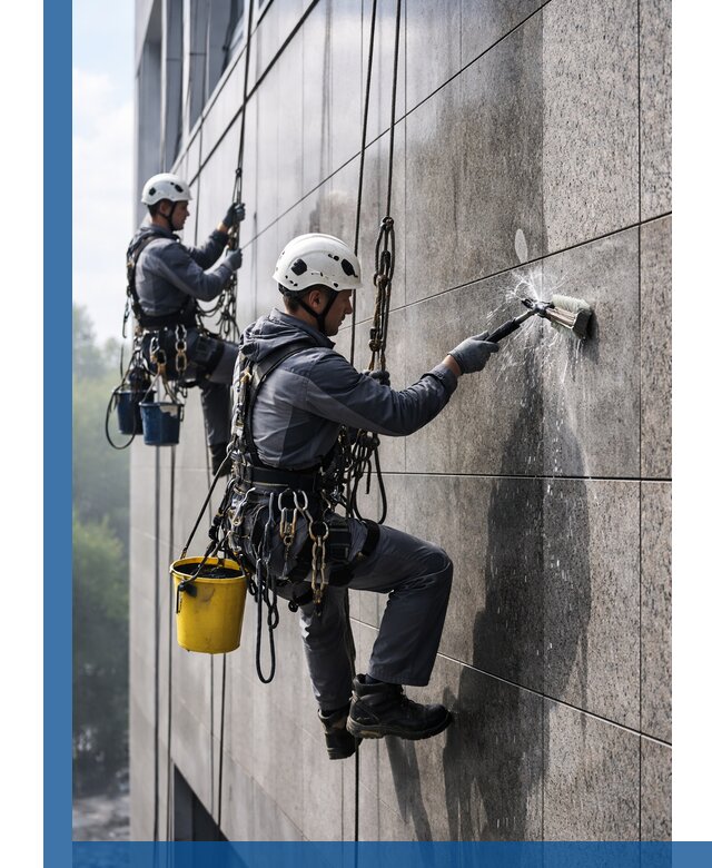 Профессиональная мойка фасада из керамогранита в Усолье-Сибирском