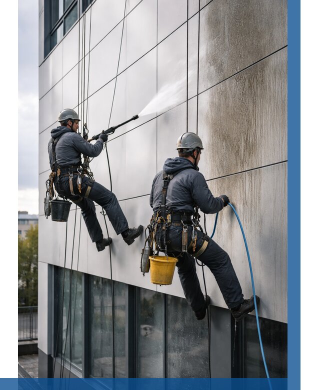 Мойка фасада из композита в Усолье-Сибирском по цене от 310 р. | ВЫСОТНИК-Сль