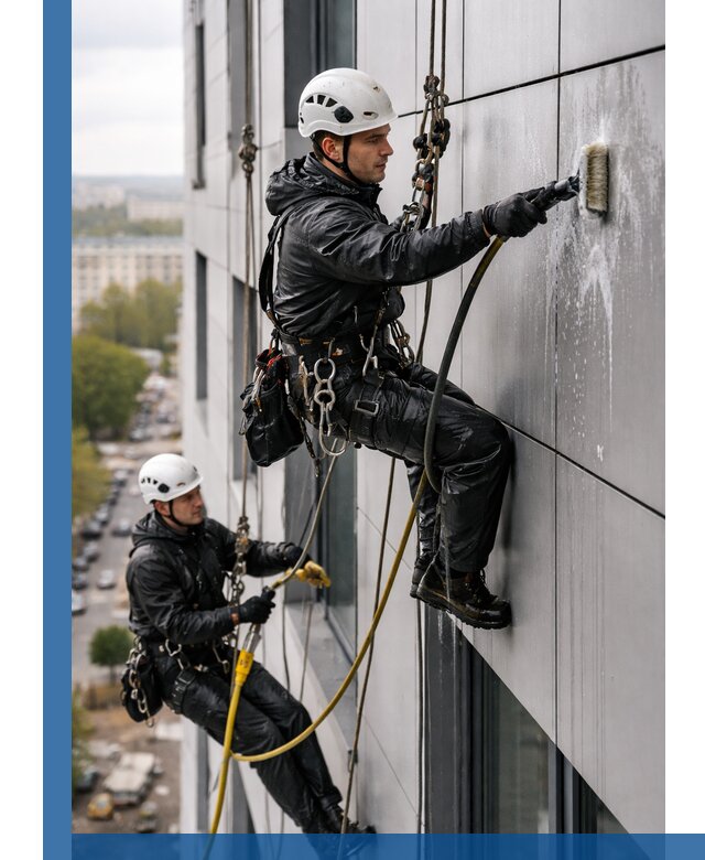 Профессиональная мойка фасада из композита в Усолье-Сибирском