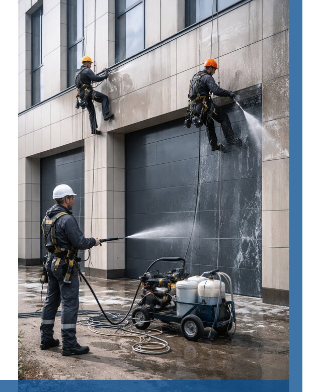 Послестроительная мойка фасада в Усолье-Сибирском от 310 р. | ВЫСОТНИК-Сль