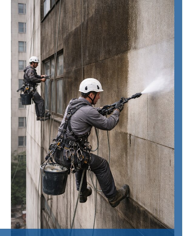 Очистка фасада от копоти в Усолье-Сибирском от 258 р. | ВЫСОТНИК-Сль