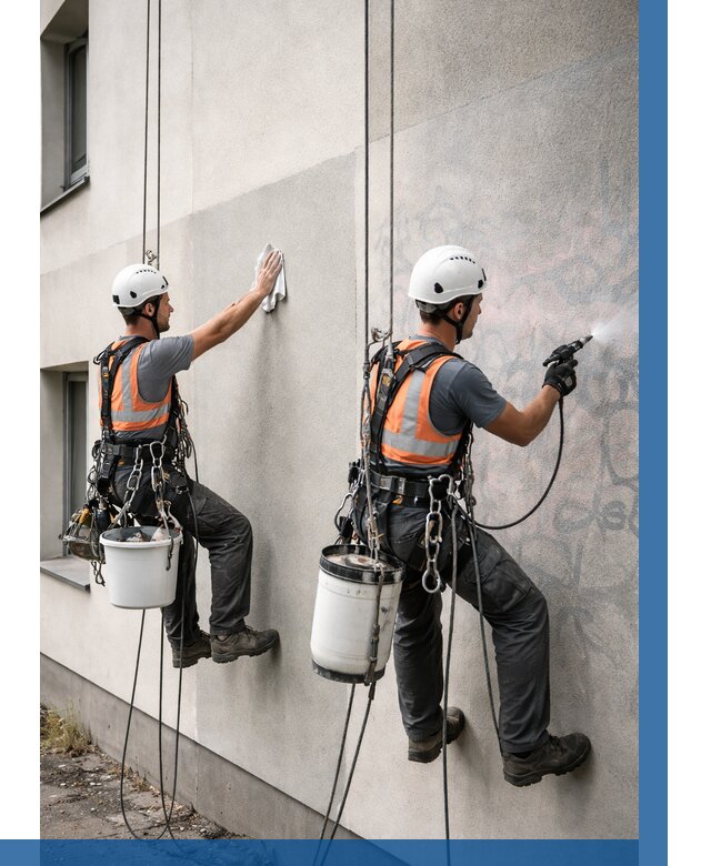 Антиграффити покрытие фасада в Усолье-Сибирском от 619 р. | ВЫСОТНИК-Сль