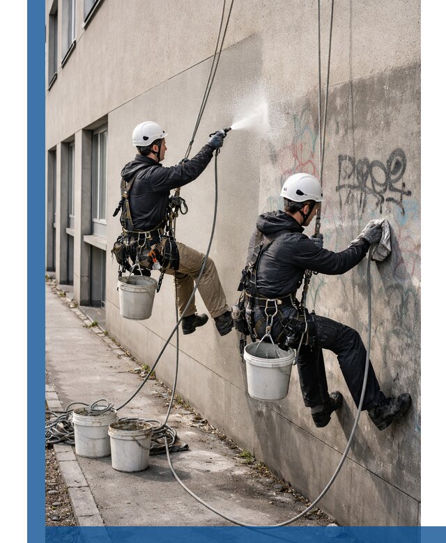 Антиграффити покрытие фасада с защитой от надписей в Усолье-Сибирском