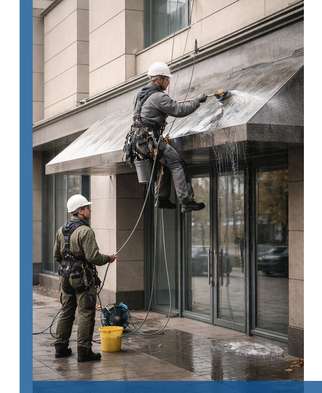 Профессиональная мойка козырьков и навесов в Усолье-Сибирском