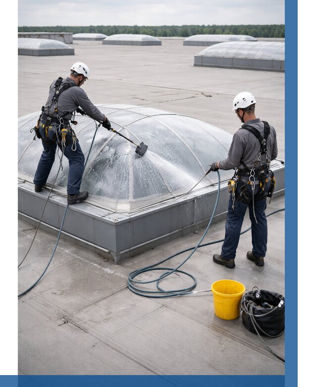 Мойка зенитных фонарей в Усолье-Сибирском, заказать от 4644 р. | ВЫСОТНИК-Сль