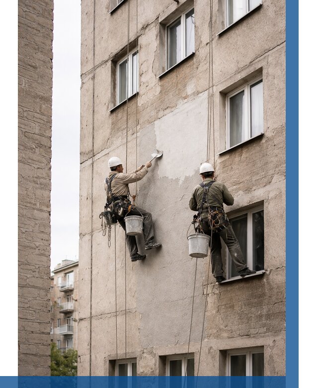 Косметический ремонт фасада в Усолье-Сибирском от 1135 р. | ВЫСОТНИК-Сль