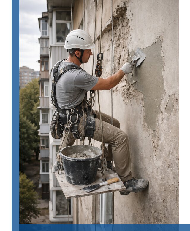 Восстановление фасадной штукатурки в Усолье-Сибирском с гарантией качества