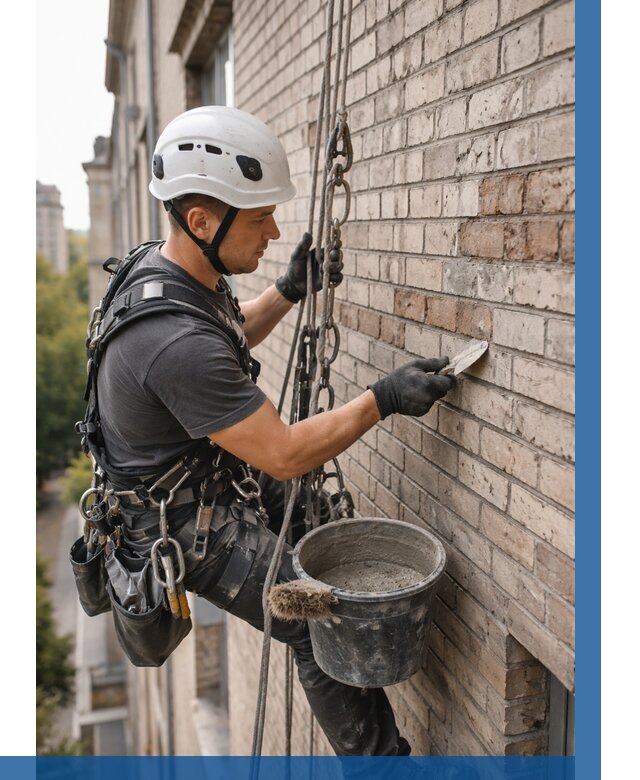 Ремонт кирпичной кладки фасада в Усолье-Сибирском от 1858 р. | ВЫСОТНИК-Сль