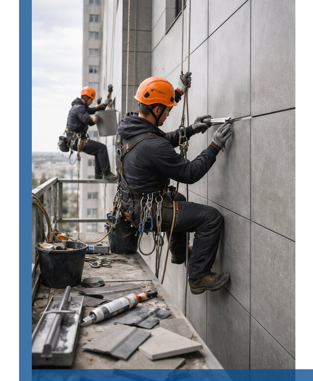 Профессиональный ремонт фасада из керамогранита в Усолье-Сибирском