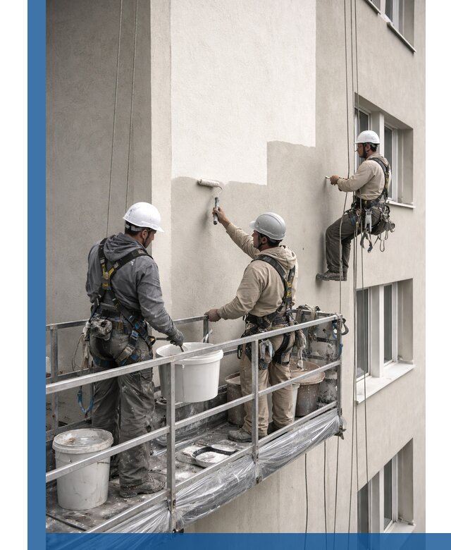 Покраска оштукатуренного фасада в Усолье-Сибирском под ключ с гарантией