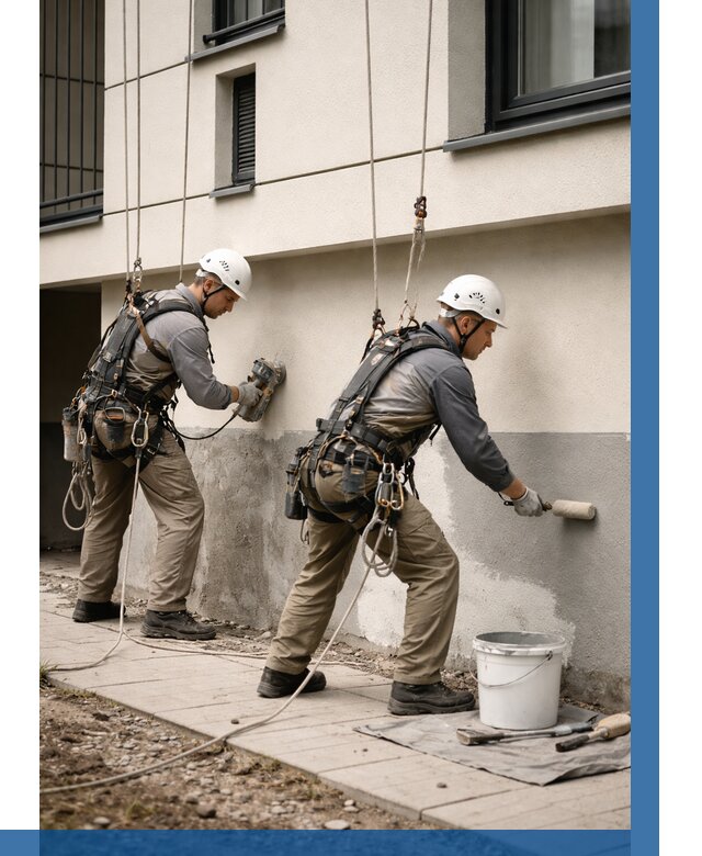 Окраска цоколя здания в Усолье-Сибирском от 464 р. под ключ | ВЫСОТНИК-Сль