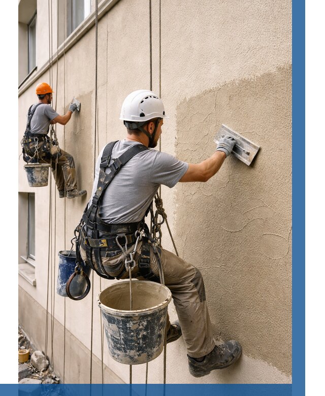 Декоративная штукатурка фасада в Усолье-Сибирском от 1238 р. | ВЫСОТНИК-Сль