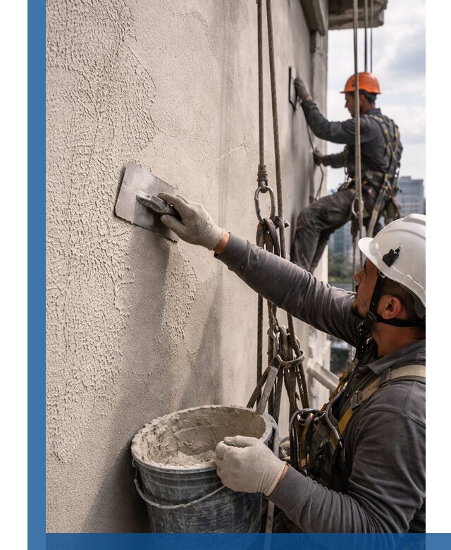 Декоративная штукатурка фасада с утеплением и защитой в Усолье-Сибирском