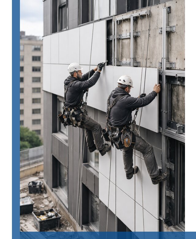 Монтаж композитных панелей фасада в Усолье-Сибирском под ключ