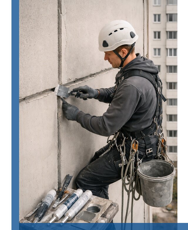 Ремонт межпанельных швов в Усолье-Сибирском герметизация и восстановление