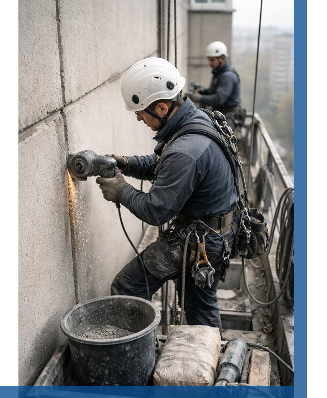 Штробление межпанельных швов в Усолье-Сибирском от 1238 р. | ВЫСОТНИК-Сль