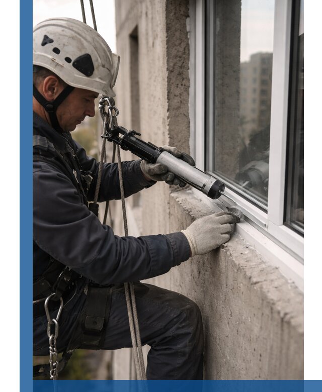 Герметизация оконных швов снаружи в Усолье-Сибирском профессионально