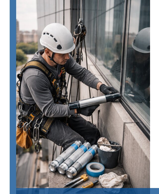 Герметизация стыков витража в Усолье-Сибирском для герметичных фасадов