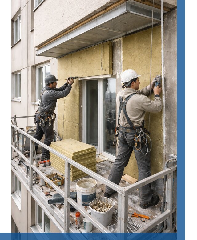 Утепление балкона снаружи в Усолье-Сибирском от 1651 р. под ключ ВЫСОТНИК-Сль