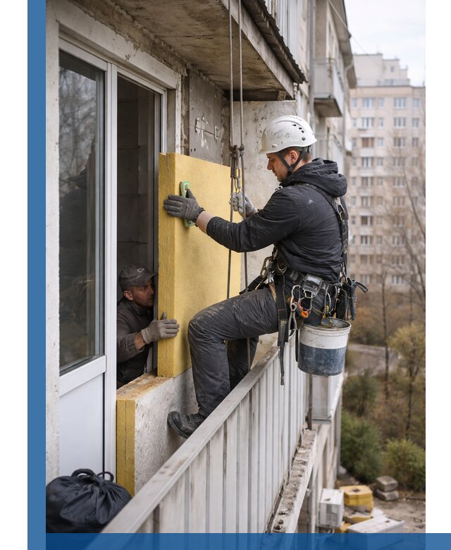 Профессиональное утепление балкона снаружи в Усолье-Сибирском под ключ