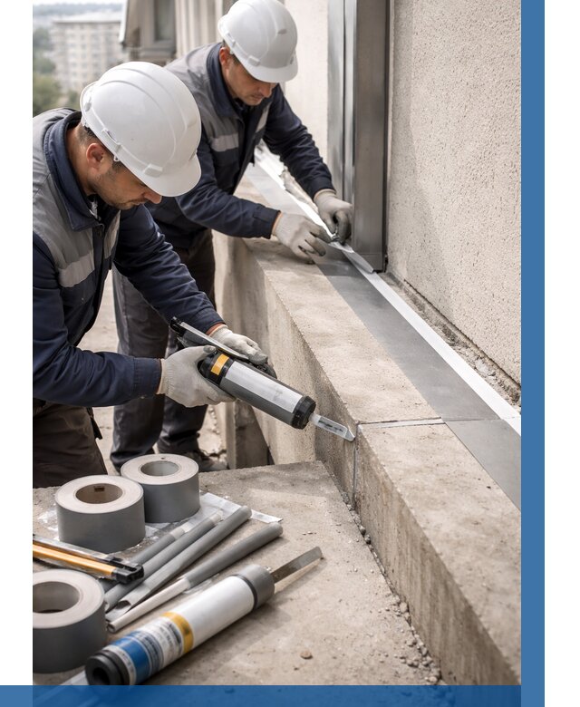 Герметизация примыкания балкона в Усолье-Сибирском от 4644 р. | ВЫСОТНИК-Сль