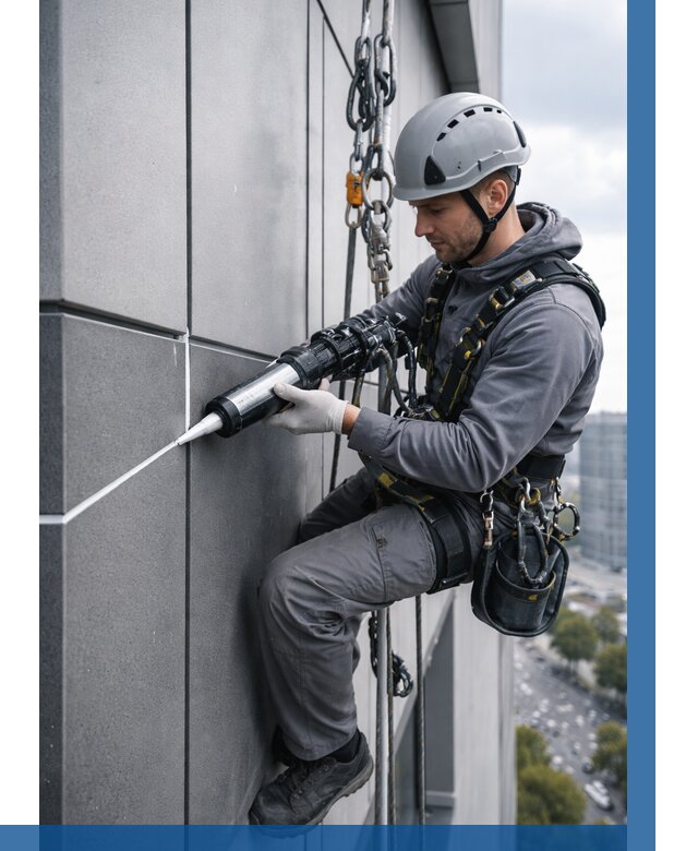 Герметизация стыков фасадных панелей в Усолье-Сибирском от 6708 р.| ВЫСОТНИК-Сль