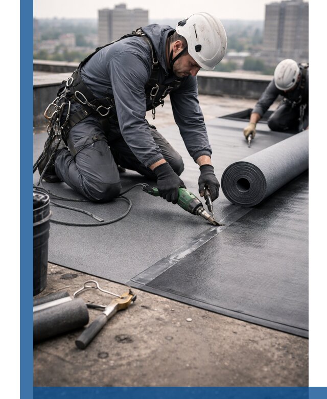 Ремонт мягкой кровли в Усолье-Сибирском с выездом промальпинистов