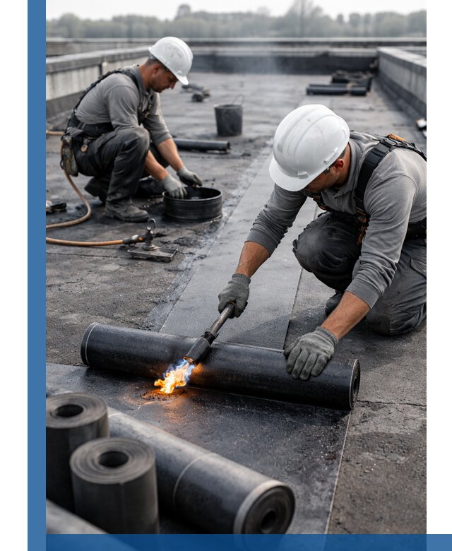 Ремонт рулонной кровли в Усолье-Сибирском герметизация и восстановление