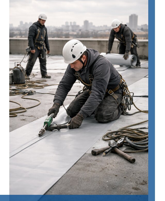 Ремонт мембранной кровли в Усолье-Сибирском от 1858 р./м2 | ВЫСОТНИК-Сль