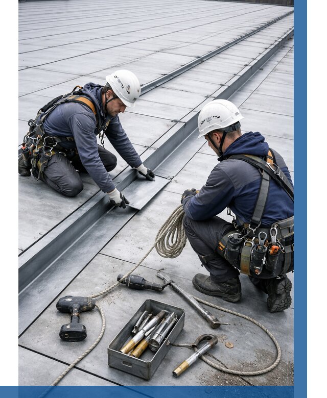 Ремонт фальцевой кровли в Усолье-Сибирском от 722 р. | ВЫСОТНИК-Сль