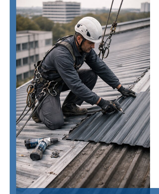 Ремонт профнастила на кровле в Усолье-Сибирском, работы под ключ