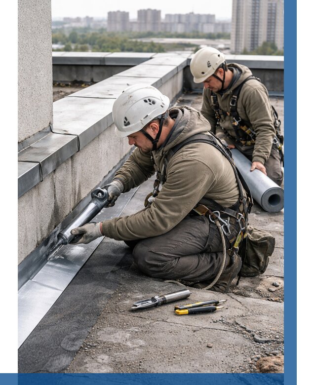 Ремонт кровельных примыканий в Усолье-Сибирском от 1238 р. | ВЫСОТНИК-Сль