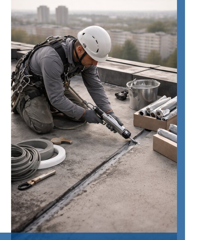 Герметизация швов кровли в Усолье-Сибирском от 464 р./м2 | ВЫСОТНИК-Сль