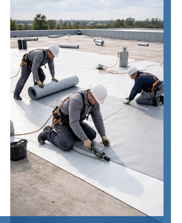 Монтаж мембранной кровли под ключ в Усолье-Сибирском от 1238 р. | ВЫСОТНИК-Сль