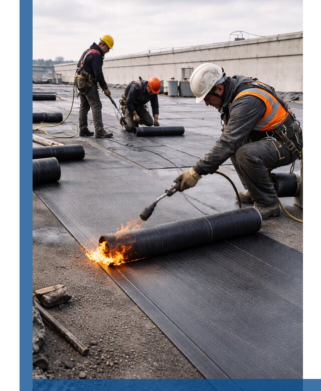 Монтаж наплавляемой кровли в Усолье-Сибирском профессионально