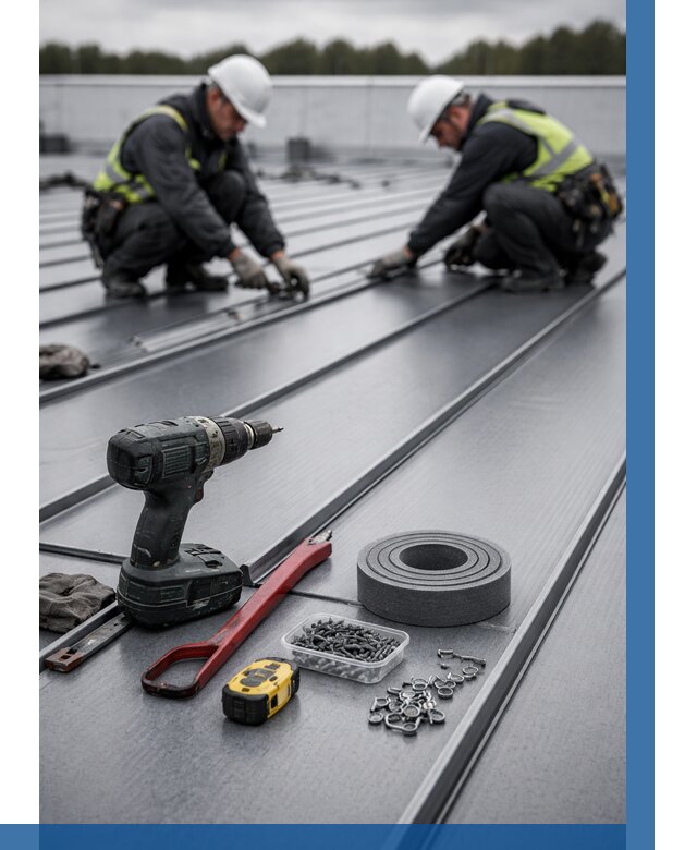 Монтаж фальцевой кровли в Усолье-Сибирском от 1858 р. | ВЫСОТНИК-Сль