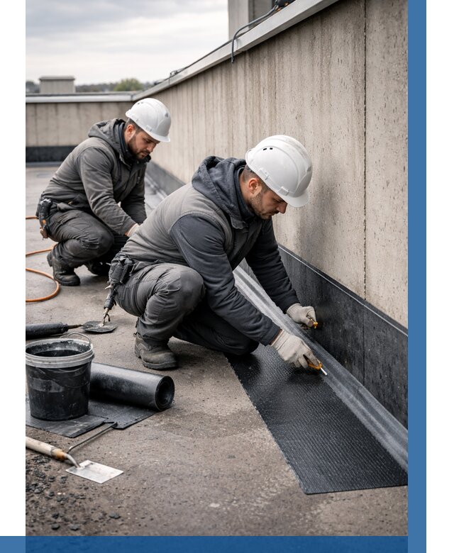 Гидроизоляция примыканий на кровле в Усолье-Сибирском от 929 р. | ВЫСОТНИК-Сль