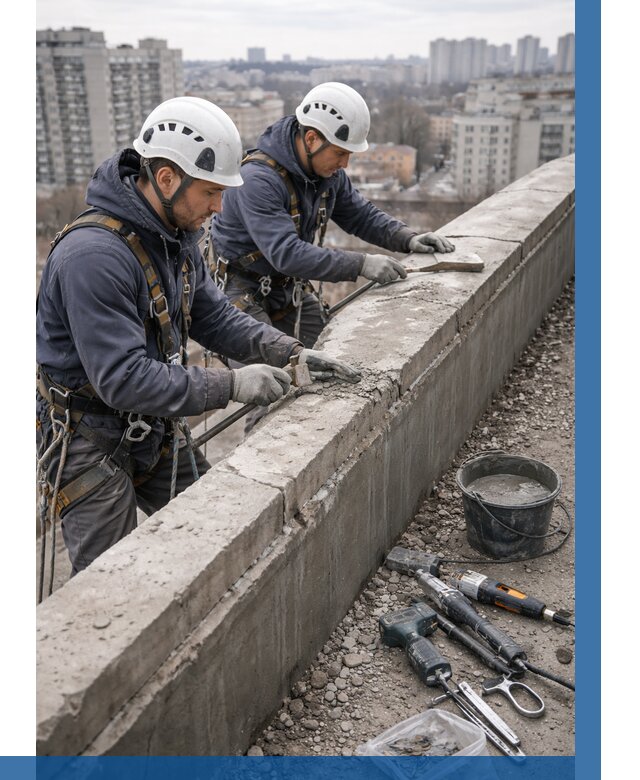 Ремонт парапета на кровле в Усолье-Сибирском от 1548 р. | ВЫСОТНИК-Сль