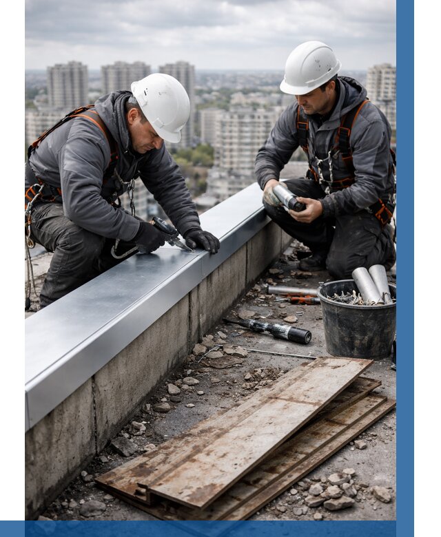 Замена парапетных крышек под ключ в Усолье-Сибирском от 1238 р. | ВЫСОТНИК-Сль