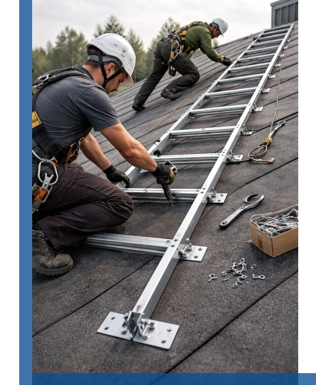 Профессиональный монтаж кровельной лестницы в Усолье-Сибирском под ключ