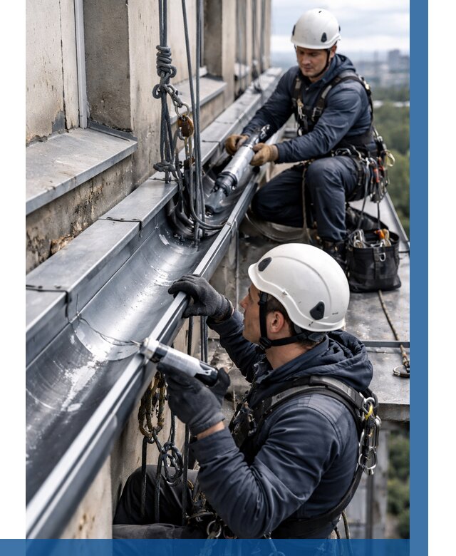 Ремонт водосточных желобов в Усолье-Сибирском от 6708 р. | ВЫСОТНИК-Сль