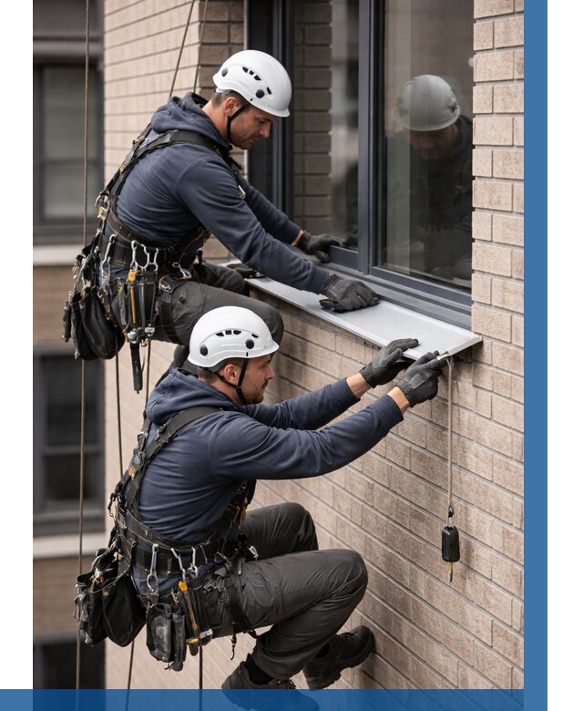 Монтаж оконных отливов под ключ в Усолье-Сибирском от 3612 р. | ВЫСОТНИК-Сль