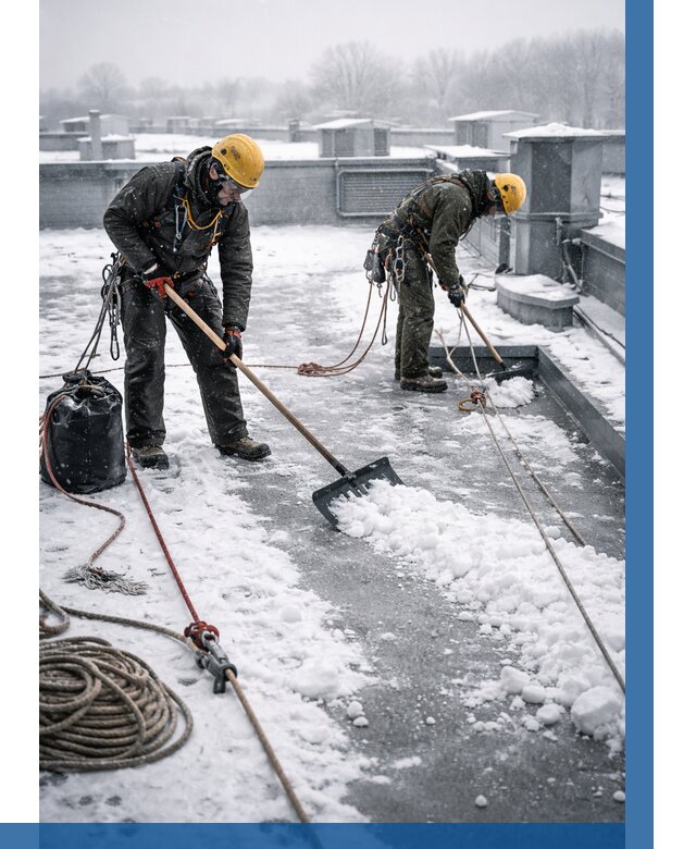 Очистка крыши от снега в Усолье-Сибирском от 7740 р. | ВЫСОТНИК-Сль