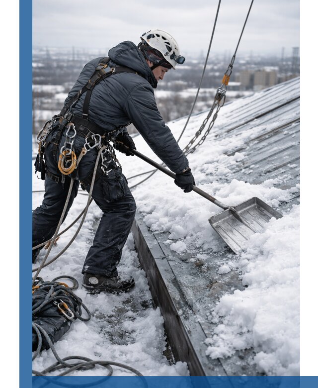 Профессиональная очистка кровли от снега и наледи в Усолье-Сибирском