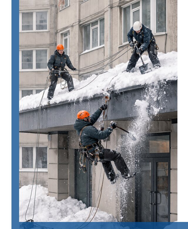 Безопасная очистка навесов от снега в Усолье-Сибирском круглогодично