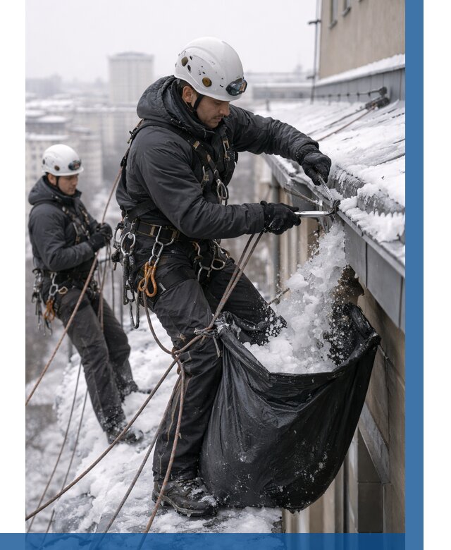 Аварийная очистка крыши в Усолье-Сибирском под ключ от 310 р. | ВЫСОТНИК-Сль