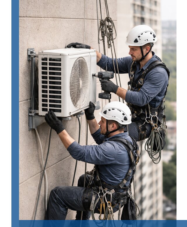 Монтаж внешнего блока кондиционера в Усолье-Сибирском установка и крепление