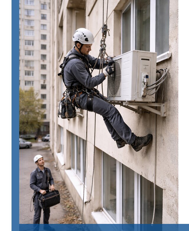 Демонтаж внешнего блока кондиционера в Усолье-Сибирском профессионально