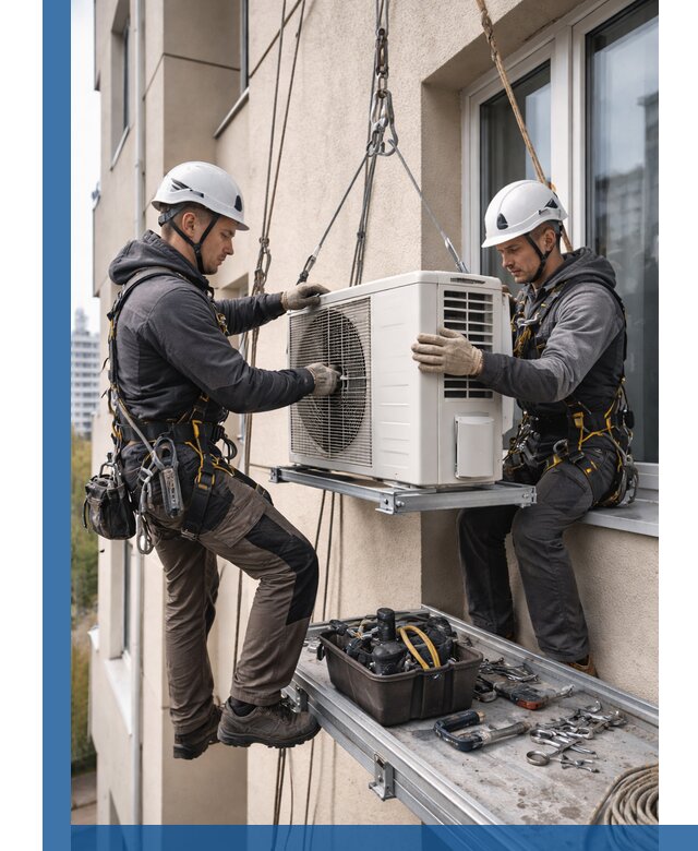 Перенос внешнего блока кондиционера в Усолье-Сибирском с монтажом и крепежом